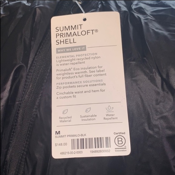 Athleta M Summit Primaloft Shell Black NWT jacket - Picture 5 of 5